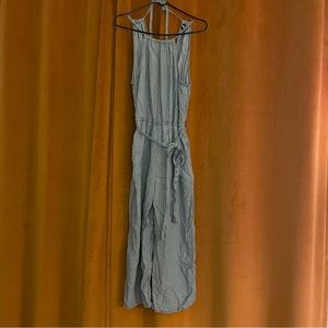 Halter chambray jumpsuit romper